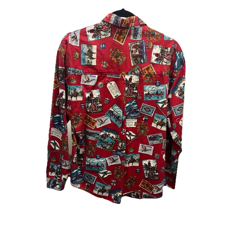 Vintage Canadian Wool Rich 100% Cotton Button Down Shirt Conversation Starter M - Picture 5 of 5